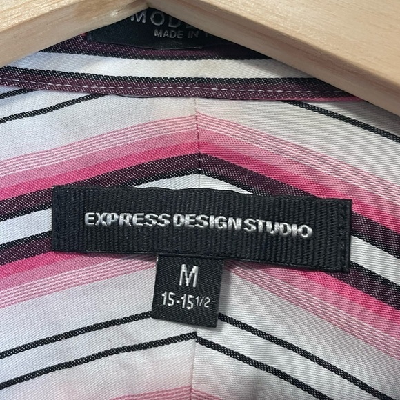 Express Design Studio Dark Grey Horizontal Stripe w Pink  Pop of Colour - Picture 4 of 7